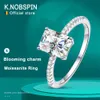 Solitaire ring KNOBSPIN D VVS1 stralende ringen voor vrouwen 4 Prong klassieke trendy fijne verlovingsring trouwring GRA gecertificeerd 925 zilver 231007