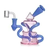 Riciclar bong bong acqua giallani di bong di bong in vetro piattano per olio di bong mini tubi per acqua fumio tubi riciclatori di bompe per fumatori con inserto perc