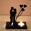 Bougeoirs créatif fer romantique Couple Silhouette décoration ornement décoratif chandelier maison bureau décor de mariage amour cadeau