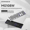 أغطية لوحة المفاتيح 2023 Monsgeek MG108W KIT 108 KEY SWAP Mechanical E Sports Gaming Wired USB Type C Wireless 2 4GHz 231007
