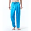 Calças masculinas Mens Tamanho UE Pijamas para Homens Nightwear Long Sleep Tops Calças Finas de Seda de Gelo Sólida Pijamas