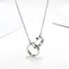 Cross Circle Stainless Steel Pendant Necklaces Trendy Style Double Annulus Interlocking Necklaces for Women Girls Jewelry Gifts248a
