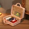 Storage Bags 14 Inch Bow Tie Suitcase Female Portable Makeup Case Cute Mini Large Capacity Travel