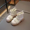 Stivali ragazze stile coreano moda corto 2023 primavera PU calzino per bambini per principessa scarpe casual per bambini versatili