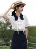 Women's Blouses Women Shirts Simple All-match Tassel Fashion Chinese Style Summer Puff Sleeve Sweet Design Elegant Patchwork Casual Tender