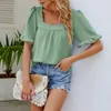 Blusas femininas pulôver topos de secagem rápida verão camiseta respirável versátil na moda cor pura menina camiseta