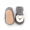 First Walkers Autumn Winter Thickened Born Infant Cartoon Shoes Girl Baby Kid Cute Bear Cotton Socks Soft Sole Anti Slip Boys Children Shoe