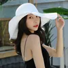 HT3062 Fashion Big Large Wide Brim Hat Solid Plain Floppy Beach Sun Hat Packable Summer Hats for Women Lady Straw Hat Beach Cap 22300g