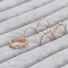 Women Wedding Jewelry Vintage Sparkly Rose Crystal Rhinestone Stackable Ring Set Bohemian Rings Band251T