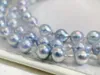 Chaînes Seawater Pearl Sliver Blue High Lustre Collier pour femmes 7-8mm A Akoya Round Collier Bijoux Filles