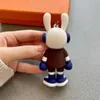 Plastic Cement Rabbit Doll Car Keychain for Men and Women Key Chain Couples Key Hanging Accessories Bag Hanging Accessories Creative Gift Luxurious Jewelry