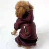 Abbigliamento per cani Cappotto invernale per animali domestici Tuta Abbigliamento in pelle Yorkshire Pomerania Yorkie Piccolo costume Abito indumento Cucciolo