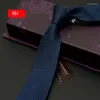 Bow Ties High Quality Brand Fashion Formal Business Silk 8cm Slips Brudgum Wedding Tie Anniversary Party Presentlåda