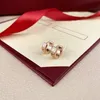 Luxe oorbellen designer oorbellen klassieke 18k gouden roos sieraden stud oorbel voor vrouwen mannen bruiloft jubileum cadeau orecchini Chrismas moeders dagen