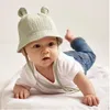 Berets الأطفال دلو القبعات Ins Panama Baby Girls Hat Boys Fisherman Cap Solid Shade Cotton Toddler Ear 3-12 أشهر