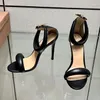 Jurk Schoenen Zomer Sandalias Beknopte Stijl Sandalen met één bandje voor meisjes Vrouwen Sexy Naaldhak Terug Zip Cover Hakken Leer