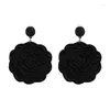 Boucles d'oreilles pendantes Vintage fleur jaune pour femmes, style bohème, perles bleues faites à la main, bijoux de déclaration suspendus, cadeau, vente en gros