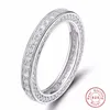 Mode vintage smycken real 925 sterling silver full rund klippt vit safir cz diamant ädelstenar kvinnor bröllop band ring gåva s251b