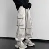 Pantalons pour hommes Hommes Cargo Ruban Hip Hop Jogging Mâle Casual Streetwear Harem Pantalon Poches Taille Élastique Femme Pantalon de Survêtement