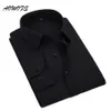 Men's Dress Shirts AOWOFS Social Shirt Black Long Sleeve Office Work Shirts Big Size Mens Clothing 8XL 5XL 7XL 6XL Custom Wed233J