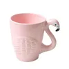 3D Cartoon Flamingos Bird Mub Ceramiczne Cute Animal Coffee Cups for Girl Birthday Gift Dekoracja 356Y