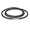 Sell 20pcs lot Fashion Men's Stainless Steel Clasp Black Wax Leather Cord Choker Necklace DIY301J