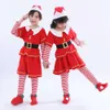 Ropa navideña para niños, disfraz de Papá Noel, uniforme de elfo navideño, sombrero de copa, traje para cubrir zapatos para niños, Adultcosplay