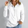 Women's Blouses V Neck Buttons Long Sleeve Henley Shirts Cotton Blend Womens Casual Loose Ribbed Oversize Tee