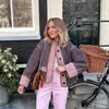 Trench da donna Cappotto in cotone con bottoni patchwork vintage Giacca trapuntata con stampa Donna Autunno Inverno Abiti di lusso a maniche lunghe spessi e caldi