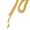 18k Yellow Real Gold GF Men's Women's Necklace 24 Rope Chain Charming Jewelry Packaged with Gift Packaged204V