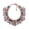 Chokers Indian Statement Choker Necklace Women Luxury Crystal Rhinestone Large Collar Big Bib Necklace Boho Wedding Jewelry 231007