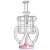 Recycler bubbler huile tampon de gréement en verre d'eau bonhghahs shisha verre fumant bongs tamponnets bang de bécher avec piste de douche perc 10 pouces