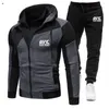 Heren Trainingspakken 2023 Mode Sportkleding Rits Hoodie Casual Sport Mma Capuchon 2-delig Sweatshirt Joggingbroek