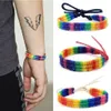 Bracelets de charme 10pc arc-en-ciel amour fierté bracelet à la main tressé amitié chaîne gay lesbienne taille réglable amant bijoux285e