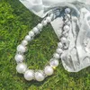 Chokers Vedawas Bright Rhinestone Artificial Pearl Naszyjnik dla kobiet biżuterię imprezową 231007