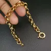 Link Chain Gold Filled Belcher Bolt Ring Link Mens Womens Solid Bracelet Jewllery em 18-24cm Length190y
