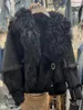 Womens Fur Faux Ankomst Kvinnor Rabbitfoder Varma korta modejackor Real Wool Collar Ladies Coat Outwear Y4451 231007