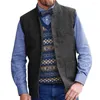 Herenvesten Heren jachtvest Retro opstaande kraag gilet Vintage Tweed bruiloftskleding grijs/zwart/rood/kaki/legergroen