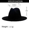 Zwart met limoengroene onderkant patchwork jazz Fedora hoeden met zwarte vilten band Womens Man brede rand wolvilt Panama Hat238s