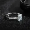 Solitaire ring KNOBSPIN D VVS1 stralende ringen voor vrouwen 4 Prong klassieke trendy fijne verlovingsring trouwring GRA gecertificeerd 925 zilver 231007
