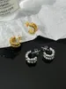 Boucles d'oreilles créoles en forme de C, demi-cercle, découpe de printemps, bijoux élégants en métal plaqué or, accessoires de mode