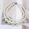 المخاخات ZA Fashion Faux Pearl Netclace Netlace Women Indian Twlar Big Bib Rliclace Necklace Jewelry 231007