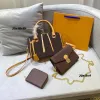 2024 Designer Tas 3 stks/set Bakken Tas Mode Vrouw Top Kwaliteit Handtassen Klassieke Portemonnees Schoudertassen Portefeuilles Rugzak Boodschappentassen 88