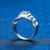 Bague solitaire 1 pour hommes, bague en argent sterling plaqué or blanc 14 carats, diamant rond, fiançailles, mariage, boîte incluse 231007