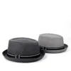 Masowe mężczyzn Fedora Hat Flat Pork Pie Hat dla dżentelmena Tata Bowler Porkpie Jazz Big Size S M L XL269J