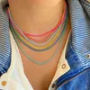 Halsreifen 10 Stück Zierliche emaillierte Halskette, Box-Ketten-Choker-Halskette, Emaille-Pop-Kettenhalsketten, minimalistische, feine Halskette 231007