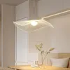 Lámpara colgante de acrílico transparente, luz de suspensión de hoja de loto creativa, para Hotel, cafetería, estudio, Bar, dormitorio, lámpara de techo colgante