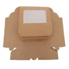 Ta ut containrar 12st kakor med fönster KRAFT PAPPER DESSERT PASTRY PACKING BOX Muffin Bakery Wedding Birthday Party