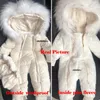 Daunenmantel 024 Monate geboren Baby Overall Winter Baumwolle Strampler mit Handschuhen Kapuze verdicken Jungen Schneeanzug Mädchen Kleidung Set 231007