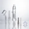 NC018 DAB RIG GLASS BONG RÖKNING PIPE 10mm 14mm Quartz Ceramic Nails Quartz Banger Pipe Clip Air Hole Recycler Bubbler Pipes Water Bongs